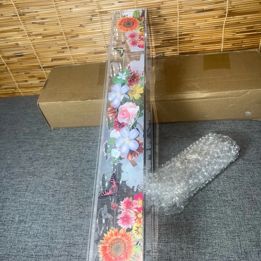 Acrylic Rectangular Flower Vase - 16 Inches , 18Holes, Clear Modern Floral Cente